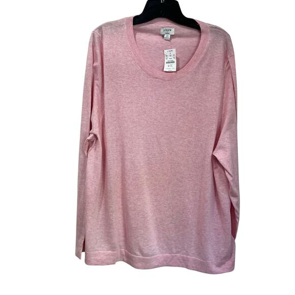J. Crew Sweater Plus 3X Pink Lightweight Crewneck Pullover NWT - Picture 1 of 6